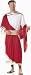Apparel : Mens Zeus Toga Outfit Greek Roman Caesar God Costume White With Maroon Sash