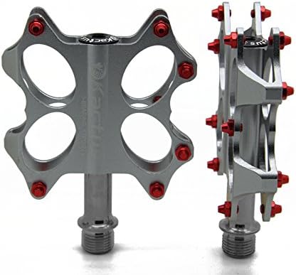 Kactus Bike Pedals BMX Ultralight Titanium Bearings and Aluminum Platform Cycling Pedals 1 Pair (silver)
