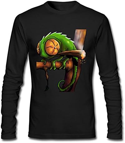 WEREXC Design Long-Sleeves t-shirt for Man 100% Cotton-The Chameleon Homie Black XXL