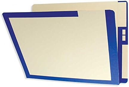 Filepro ETF35BEB End Tab Folder, 2-ply, FAS #3 and #5, 14Pt Manila, Flush Front, 12-1/4" x 9-1/2", Blue Border (Pack of 250)