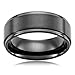 Cavalier Jewelers 8MM Jewelry Grade Stainless Steel Ring Wedding Band Black Plated with Brushed Top