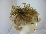 Delicate Light Brown net bow with feathers & Beaded details fascinator set on hair clip & Brooch pin, Ideal Wedding, Ladies day, Ascot ,Special occasion.