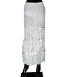 Christ mas Gift- Women's White Color Cotton Skirt With Sequin Embroidered Designer Indian Clothing Size 40 Inches Free Shipping