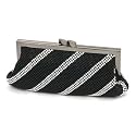 Whiting&Davis -- *Dimple Mesh Clutch with Swarovski Crystals Matte Black 1 5626 -- Handbags