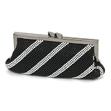 Whiting&Davis -- *Dimple Mesh Clutch with Swarovski Crystals Matte Black 1 5626 -- Handbags