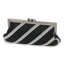 Whiting&Davis -- *Dimple Mesh Clutch with Swarovski Crystals Matte Black 1 5626 -- Handbags