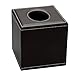 HOMETEK PU Leather Square Roll Tissue Box Holder Cover Napkin Paper Box Case Tray Pumping for Home Office Car Automotive (Brown)