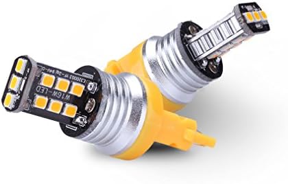 3157 Led Bulb, Yortpal 800 Lumens Extremely Bright 2835 Chipsets 3056 3156 3057 3157 4157 LED Bulbs for Turn Signal Blinker Light, Amber Yellow (Pack of 2)