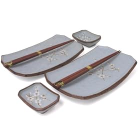 Buy 6 pc Japanese Sushi Plate Set Sakura LB