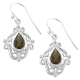 Enchanting 1.8 Ct. Smoky Topaz 925 Sterling Silver Dangle Earrings