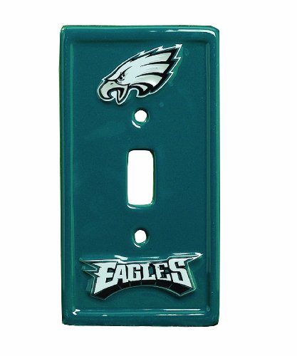 NFL 6-Inch by 3-1/4-Inch Light Switch Cover, Sculpted, 3-D, Philadelphia Eagles