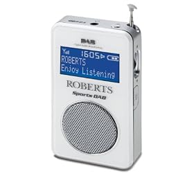 Roberts Sports DAB2 DAB/FM RDS Personal Digital Radio with Loudspeaker - White