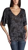 Self Esteem Junior's Printed Sweater Knit Dolman,Black,Medium