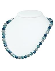 Honora Blue Moon Round Ringed Freshwater Cultured Pearl Necklace.