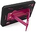 One Touch Pop 7 Case, Bastex Heavy Duty Hybrid Kickstand Tablet Case - Soft Outer Black Silicone Cover Hard Inner Pink Kickstand Case for Alcatel One Touch Pop 7 p310a 7