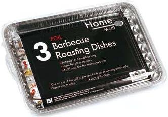 3 Foil Barbecue Roasting Dishes - 34cm x 23cm Approx