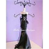 Beautiful Jewelry Display Doll-Black Evening Gown with Trail