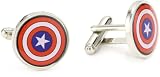 Marvel Comics Capt America Multi-Colored Mens Cuff Links