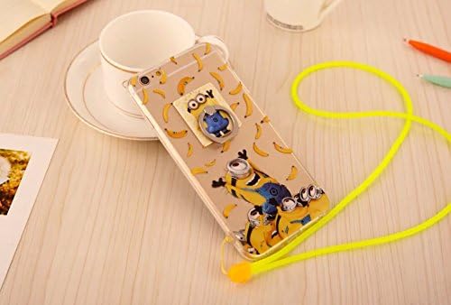 TPGLOBE Iphone 6 Plus/6s Plus 5.5'' Case, Cute Cartoon Despicable Ultra Thin and Light Clear Soft Silicone Minion with Ring Kickstand Holder Case Cover for Apple Iphone 6 Plus/6s Plus 5.5 inch