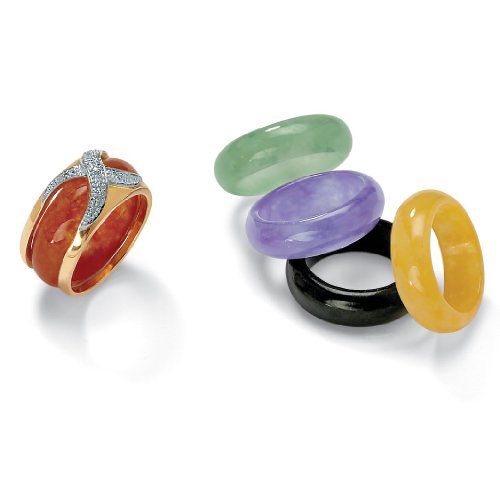 PalmBeach Jewelry 6-Pc. Interchangeable Tutone 18k Gold over Sterling Silver Ring Set