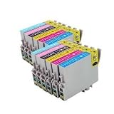 12PK Epson T078(2PK-T0781 2PK-T0782 2PK-T0783 2PK-T0784 2PK-T0785 2PK-T0786) Replacement Ink Cartridges for Epson Stylus Photo R260 R280 R380 RX580 RX595 RX680 by PRITOP