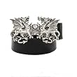 Tobacco Road Twin Dragons Buckle with BlacK Italian Leather Belt