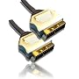 1 Metre Metal Plug, Gold Plated, OFC Scart Cable 1M Shielded Lead by Cable Mountain