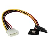 CABLING� Adaptateur c�ble d'alimentation LP4 vers 2xSATA - type Y - D�doubleur d'alimentation 2 x SATA 15 broches femelle vers 1 molex 5,25" m�le - 20cmpar CABLING�