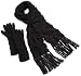 Threads Women's Basketweave Scarf And Mitten, Black, One Size