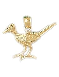 Dazzlers Solid 14k Gold Roadrunner Bird Charm Pendant Available in three colors from jewelsberry (weights: 2.0 grams only)