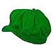 Circle Mario and Luigi Embroidered Cotton Newsboy Cap - Lime