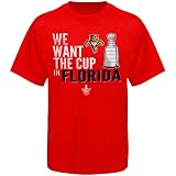 NHL Old Time Hockey Florida Panthers 2012 Playoffs We Want The Cup T-Shirt - Red (Medium)