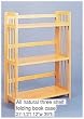 ALL NATURAL THREE SHELF FOLDING BOOKCASE