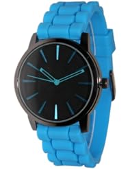 Geneva Light Blue w/ Black Silicone Jelly Watch