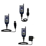 Deluxe Kit for the Sanyo VM5500 includes a USB cable with Car and Wall Charger - Gomadic Brand w/ TipExchange Technology