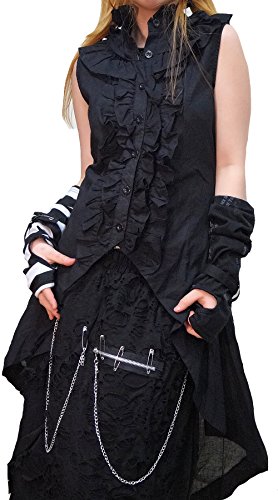 Hippies (ヒッピーズ) ブラウス レディース おしゃれ フリル V系 衣装 ゴスロリ 燕尾服風 4478