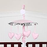 Pink and Black Sophia Musical Baby Girl Crib Mobile by JoJo Designs