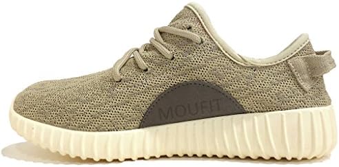 MOUFIT Men Women Non Slip Breathable Sneakers Unisex Couple Lightweight Athletic Gym Shoes Beige Oxford Tan 41