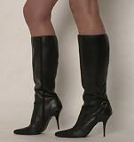 BLEND Stiefel mit Pfennigabsatz schwarz , Groesse:40
