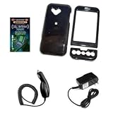 Cell Phone Accessories Bundle for T-Mobile HTC Google G1 GPhone Android (Includes; 3-Piece Black Snap-On Cover, Rapid Car Charger, Home Wall Charger, Generation X Antenna Booster)