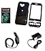 Cell Phone Accessories Bundle for T-Mobile HTC Google G1 GPhone Android (Includes; 3-Piece Black Snap-On Cover, Rapid Car Charger, Home Wall Charger, Generation X Antenna Booster)