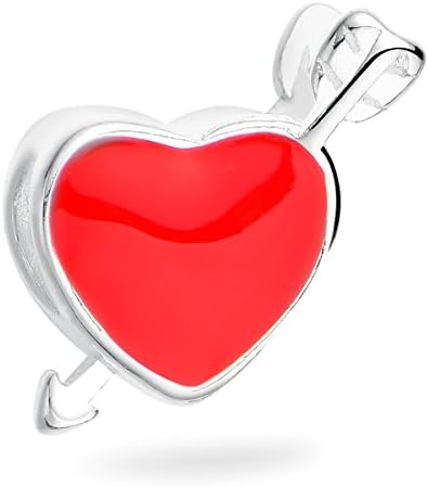 Sirius Jewelry Cupid Red Heart Silver Bead Pandora Compatible Charm