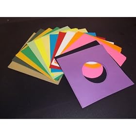 28 piece multi color SAMPLER pack of 7inch Paper Record Sleeves for jukebox 45s 45's 45rpm 45 rpm 7" 7 inch Vinyl - black - blue - red - pink - light green - purple - tan - green - dark green - orange - brown / gold - bright yellow - light yellow - white