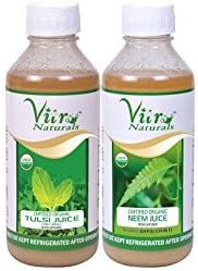 Vitro Naturals Certified Organic Tulsi Juice 500 ml &amp; Certified Organic Neem Juice 500 ml Combo Pack