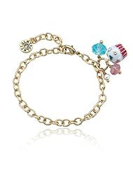 14k Gold Plated Cupcake Cluster Charm Bracelet
