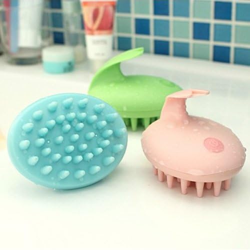 Magic Shampoo Scalp Massage Brush & Electric Massager Waterproof with Rabbit Ear Hand Grip, Battery Operated (Pink)