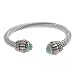 Silvertone and Goldtone Created Turquoise Twist Bracelet