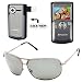 Polaroid - Deschambault Shiny Dark Gun - Polarized XI Men's Classic Collection Sunglasses with UltraSight lenses includes Hard Case and Cleaning Cloth + Promotional Poloroid DVF-130 USB Camcorder with 2.0-inch LCD Display (Titanium) YouTube Camera Ready