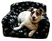 Black/Pawprint Faux Fur Classic Dog Chair 50x46x34cm (19x18.1x13.4 inches) From ExtraComfort