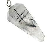 TOURMILATED QUARTZ - FACETED Divination PENDULUM - Healing Stone